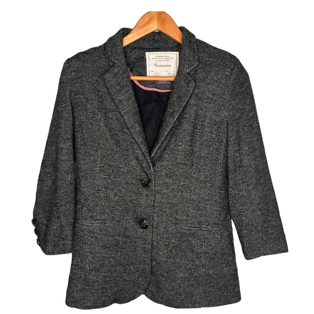 Anthropologie Cartonnier Gray Two-Button Blazer. Size Medium.